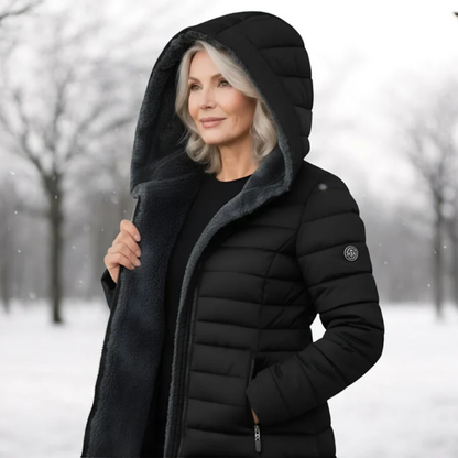 Amélie™ Luxe Gewatteerde Winterjas met Capuchon